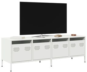 Mobile Tv Bianco 135x39x43,5 Cm İn Acciaio Laminato A Freddo /