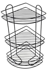 Mensola da doccia a 3 ripiani 23x58 cm nera