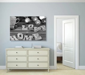 Quadro su tela – Casa armoniosa in bianco e nero