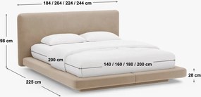 Letto matrimoniale imbottito verde 180x200 cm Linea – Micadoni