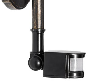 Lampada da parete per esterni oro antico IP44 con sensore di movimento - Daphne