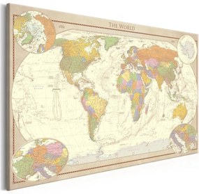 Quadro Cream World Map