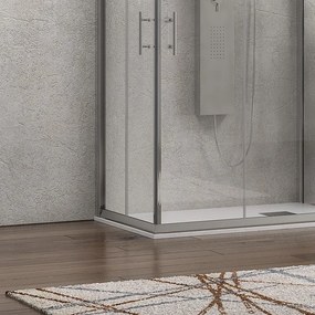 Kamalu - Box doccia tre lati 70x90x70 doppio scorrevole anticalcare altezza 190 KF1000