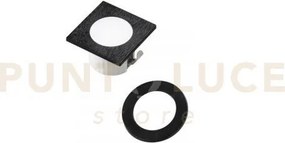 Incasso led dama nero 3w 300lm 4000k ghiera quadrata e tonda 4,4x4,...