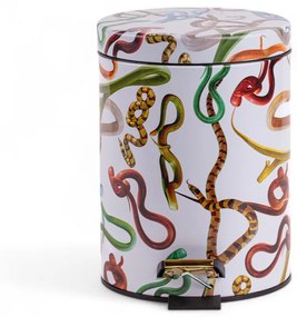 Seletti - Snakes Toiletpaper Home Dustbin Ø20,5xH27,5 Bianco/Multicolor Seletti