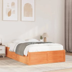 Letto senza materasso marrone cera 135x190 cm in legno di pino