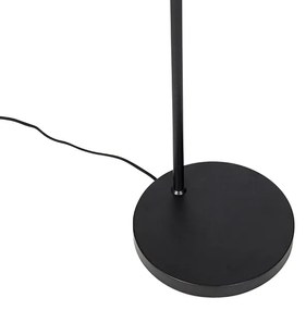 Lampada da terra di design nera con vetro oro e fumé - Zuzanna