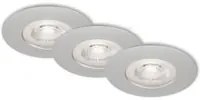 Set di 3 apparecchi da incasso LED 5W 460lm cromo 9 cm