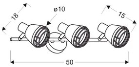 Faretto NERIA 3xE14/40W/230V nero/rame