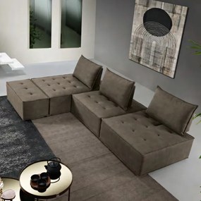 Divano modulare chaise longue 109x154 cm CARROLL Nabuk Tortora