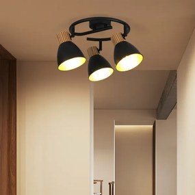 Brilagi - Faretto ODENSE 3xE14/10W/230V legno di caucciù/nero