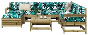 Set divani da giardino 8 pz in legno impregnato di pino