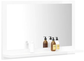 Specchio da bagno bianco lucido 60x10,5x37 cm in truciolato