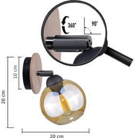 Faretto da parete THEA WOOD 1xE27/60W/230V
