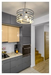 Apparecchio a sospensione grigio con paralume in metallo Marisa - GTV