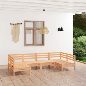Set salotto da giardino 6 pz in legno massello di pino