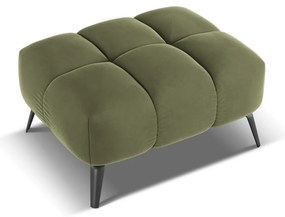 Poggiapiedi verde con rivestimento in velluto Nalu – Makamii