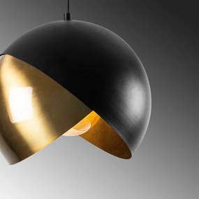 Lampadario nero/color bronzo con paralume in metallo ø 30 cm Pacman – Opviq lights