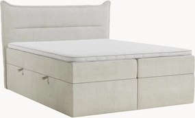 Letto boxspring in ciniglia fatto a mano con contenitore Rialta, H3