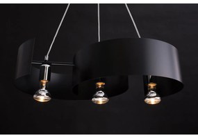 Lampadario Moderno 3 Luci Houyi In Acciao Nero E Cromo