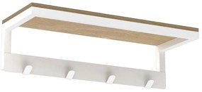 Porta asciugamani da parete con ripiano 10x40 cm bianco