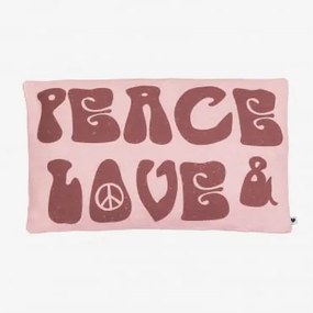 Federa rettangolare in cotone (30x50 cm) Peace & Love B - Sklum