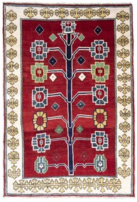 Gabbeh Tappeto 110x160 Rosso (Iran) Annodato A Mano