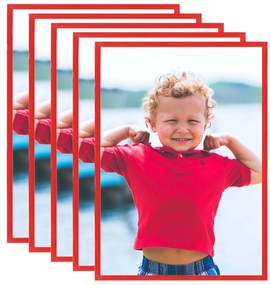 Cornici Foto Collage 5 Pz Per Parete O Tavolo Rosse 70x90cm Mdf /