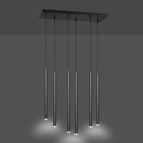 Lampadario a sospensione SELTER 6 BLACK