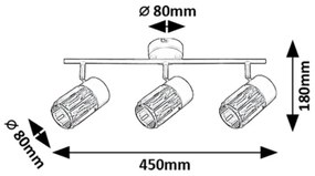 Rabalux 73061 - Faretto VENARO 3xE14/15W/230V