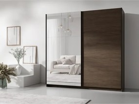 Armadio 200x207h Cm 2 Ante Scorrevoli Con Specchio Arsola Noce