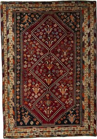 Shiraz Tappeto 220x160 Rosso (Iran) Annodato A Mano