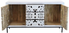 OHM - madia con decoro 2 ante 3 cassetti legno e ferro