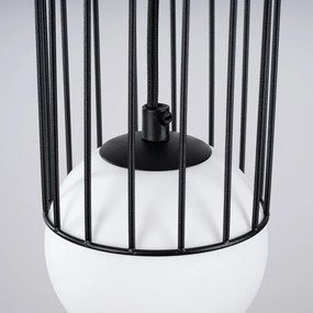 Lampadario bianco/nero con paralume in vetro Belinda – Sollux