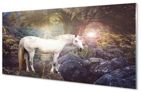Quadro acrilico Unicorno nella foresta 100x50 cm