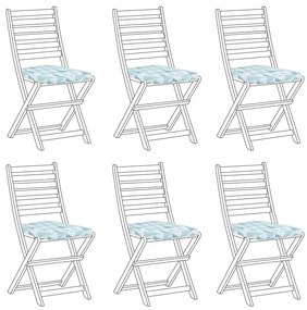 Set di 6 cuscini sedie azzurro e bianco 31 x 39 cm TOLVE Beliani