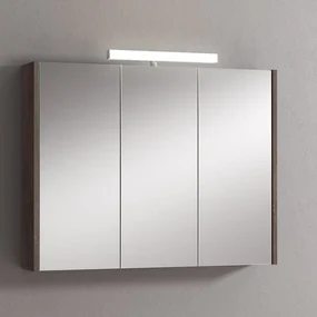 Pensile con luce Akira rovere scuro L 90 x H 70 x P 15.5 cm
