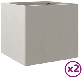 Fioriere 2 pz Argento 32x30x29 cm in Acciaio Inox