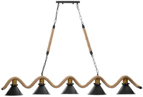 Lampadario Moderno Cup/Rope con 5 Luci 130x20x80 cm