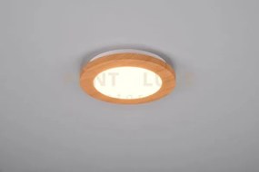 Plafoniera camillus led rotonda effetto legno r62921035