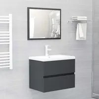 Set Mobili da Bagno Grigio in Truciolato