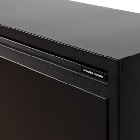 Scarpiera nera in metallo con ante ribaltabili/da parete 75x41x22 cm Billy – Spinder Design