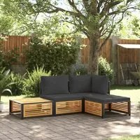 Set Divani da Giardino 4pz con Cuscini Legno Massello di Acacia 3214877