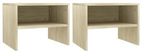Comodini 2 Pz Rovere Sonoma 40x30x30 Cm İn Legno Multistrato /
