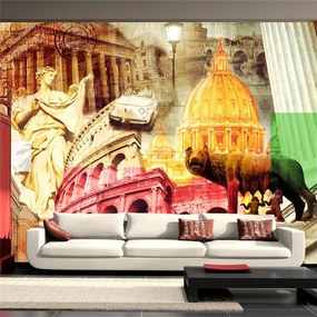 Fotomurale  Roma  collage  Colore Beige, Dimensioni e Misure 150x105