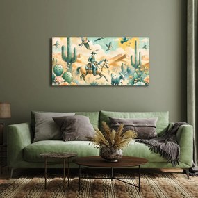 Quadro su tela – Scena western con cavallo