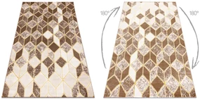 Tappeto MEFE moderno B400 Cubo, geometrico 3D - Structural due livelli di pile beige scuro