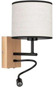 Spot-Light 67291974 - Lampada da parete LED BOHO 1xE27/25W/230V + LED/1W/230V in rovere