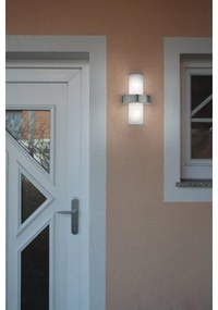 EGLO 86541 - Applique da esterno BEVERLY 2xE27/60W argento / bianco