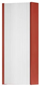 Pensile bagno Niwa laccato opaco paprika con vetro bianco, 1 anta apertura da sinistra P 17 x L 30 x H 78.5 cm